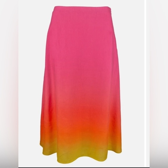 LAUREN RALPH LAUREN Ombré Linen-Blend Midi Skirt - Picture 2 of 6